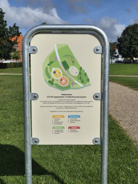 Oversigtskort over legepladsen på Bløden i Frederikssund